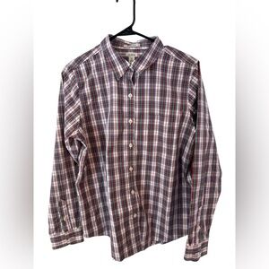 L.L. Bean Women’s Green and Red Plaid button up